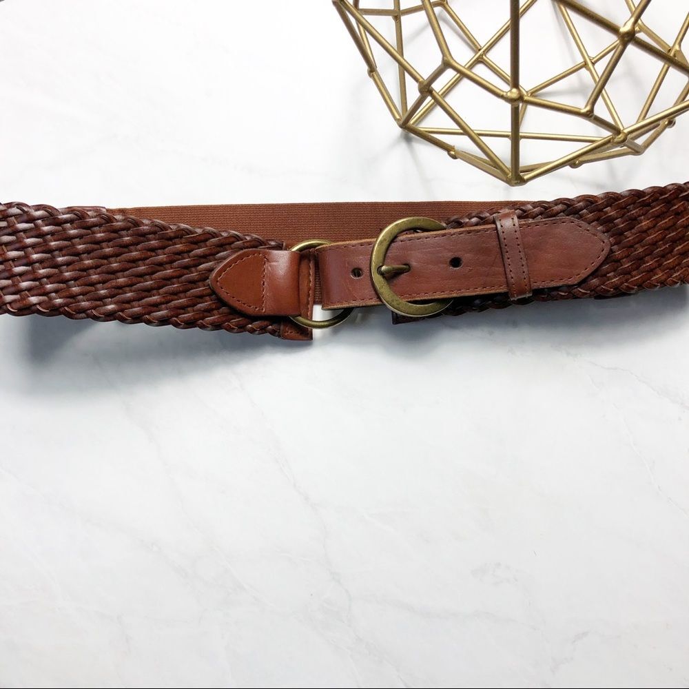 LOFT Woven Stretch Double Ring Wide Buckle Belt